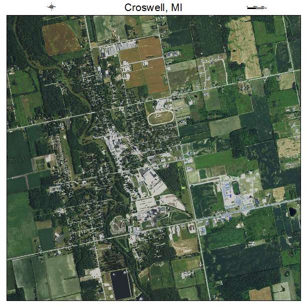 Croswell, MI air photo map