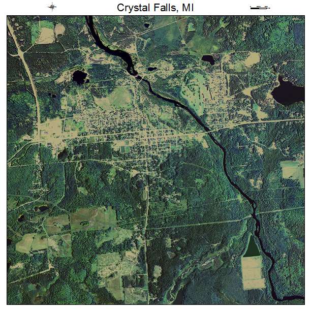 Crystal Falls, MI air photo map