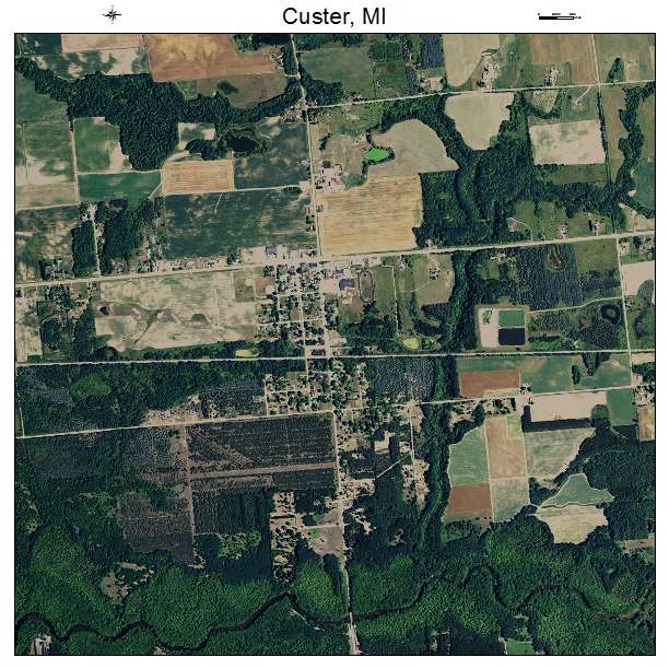 Custer, MI air photo map