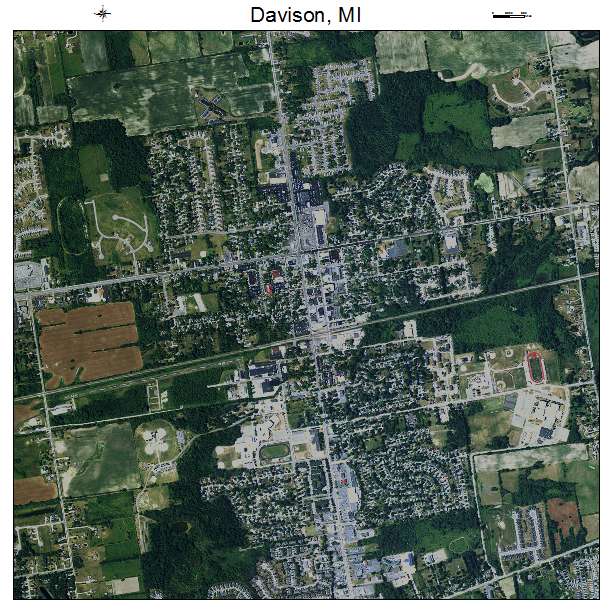 Davison, MI air photo map