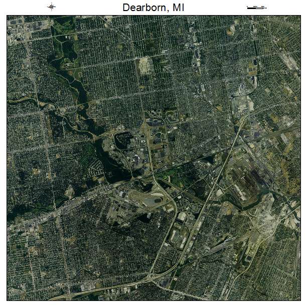Dearborn, MI air photo map