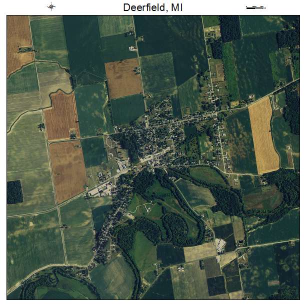 Deerfield, MI air photo map