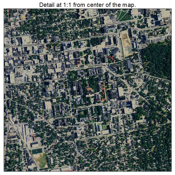 Ann Arbor, Michigan aerial imagery detail