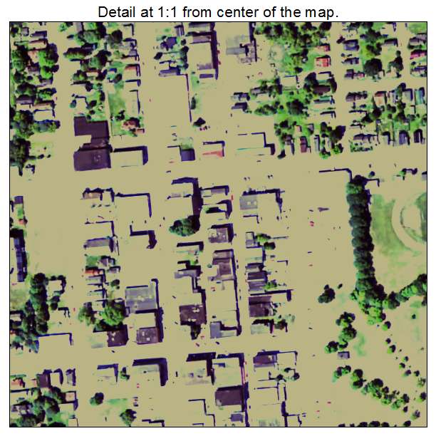 Calumet, Michigan aerial imagery detail