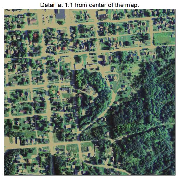 Crystal Falls, Michigan aerial imagery detail