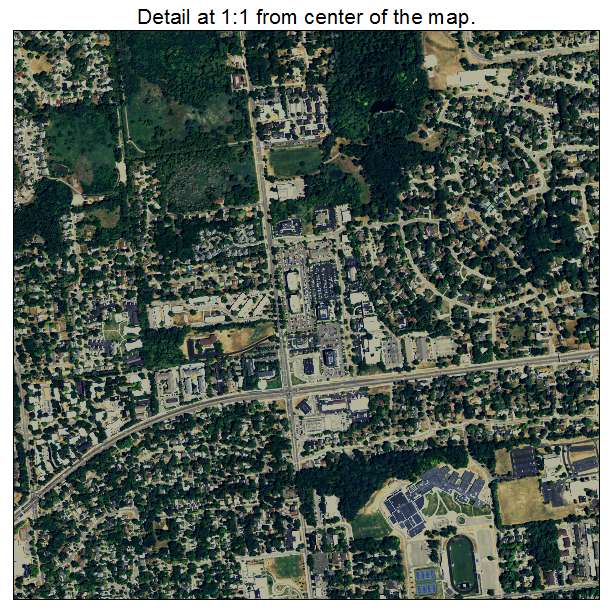 East Lansing, Michigan aerial imagery detail