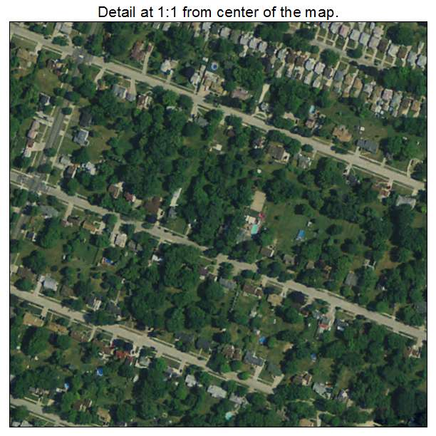Harper Woods, Michigan aerial imagery detail