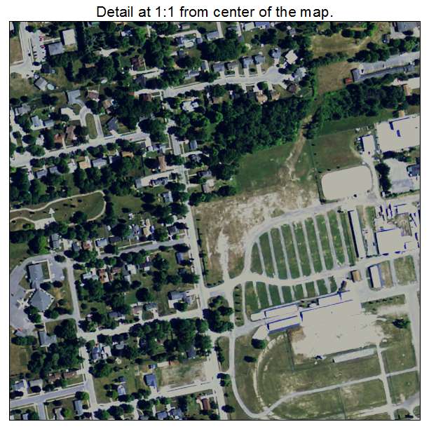 Imlay City, Michigan aerial imagery detail