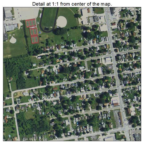 Marine City, Michigan aerial imagery detail