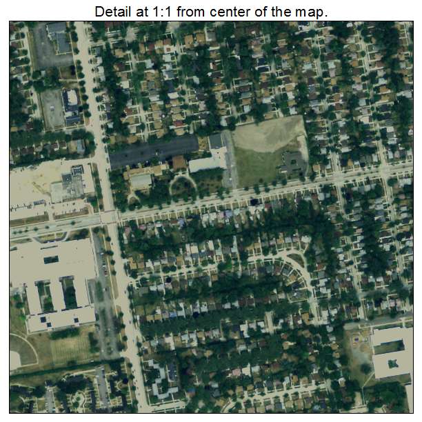 Oak Park, Michigan aerial imagery detail