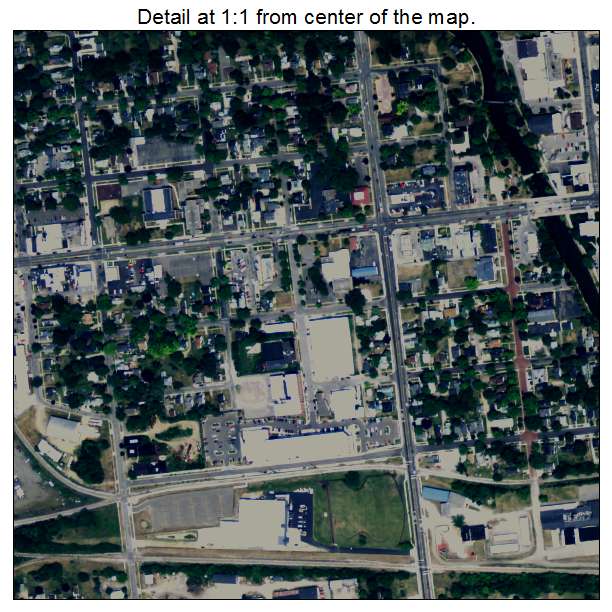 Owosso, Michigan aerial imagery detail
