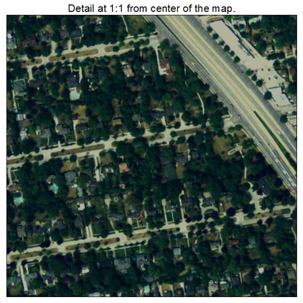 Pleasant Ridge, Michigan aerial imagery detail