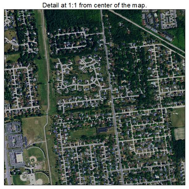 Saginaw Township North, Michigan aerial imagery detail