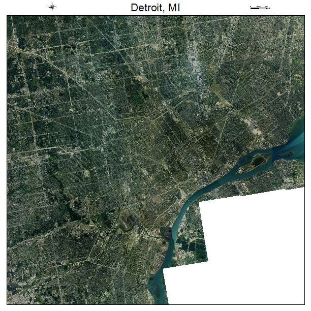Detroit, MI air photo map