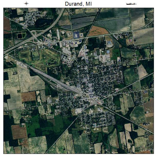 Durand, MI air photo map