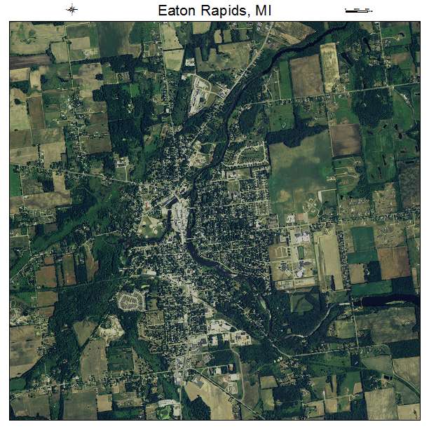 Eaton Rapids, MI air photo map