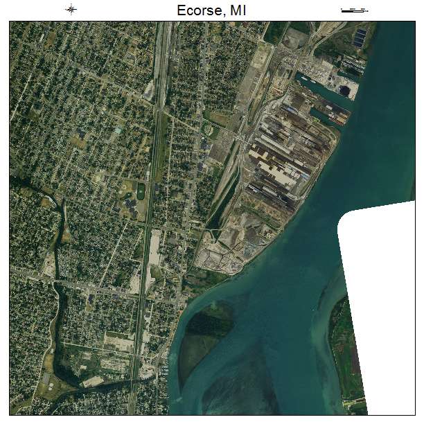 Ecorse, MI air photo map