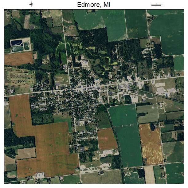Edmore, MI air photo map