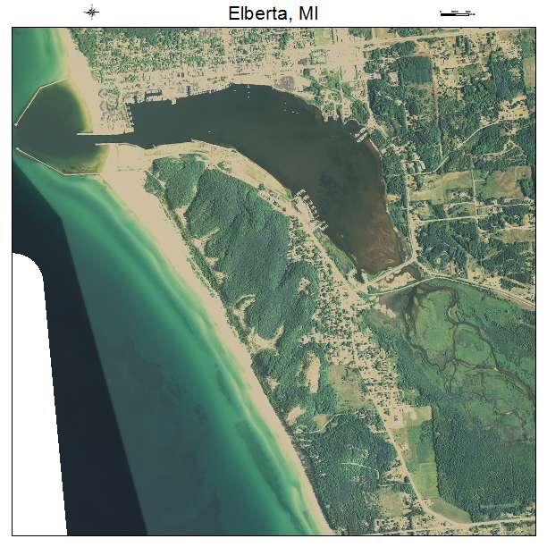 Elberta, MI air photo map