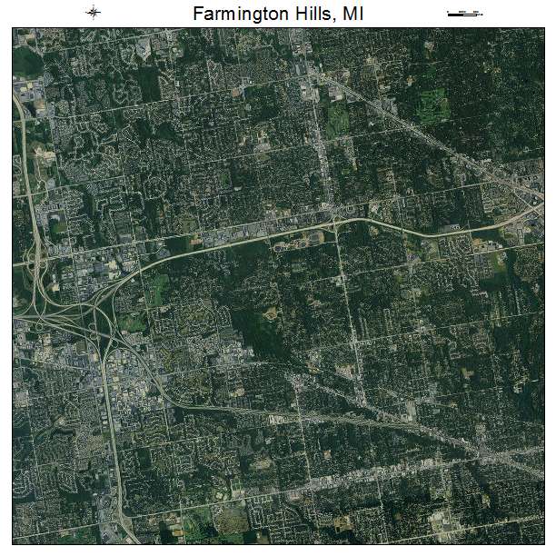 Farmington Hills, MI air photo map