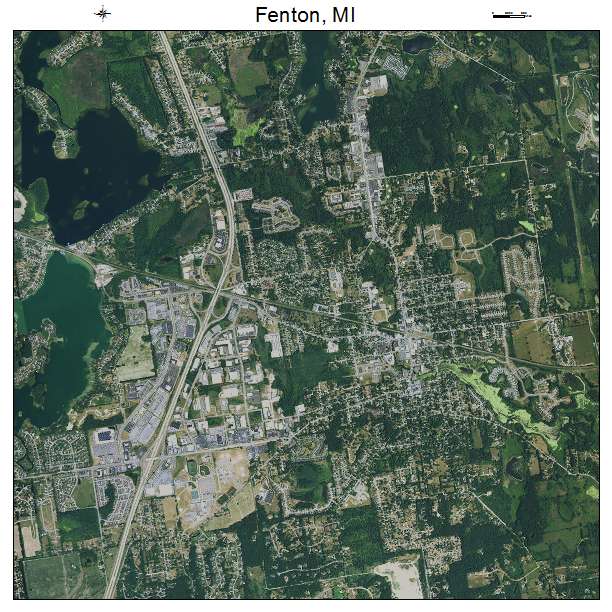 Fenton, MI air photo map