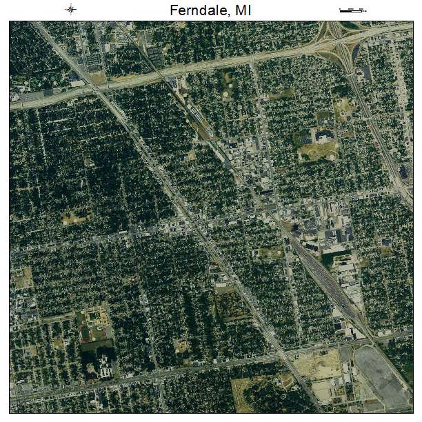 Ferndale, MI air photo map