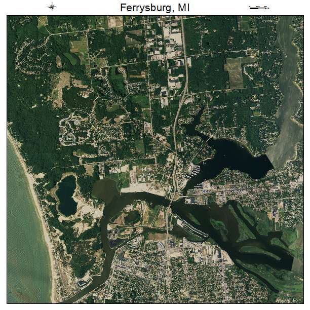 Ferrysburg, MI air photo map
