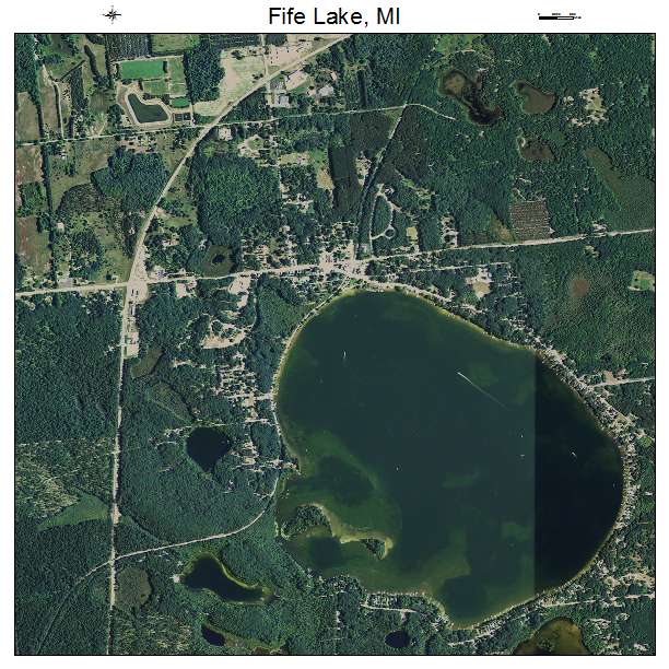 Fife Lake, MI air photo map