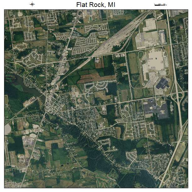 Flat Rock, MI air photo map