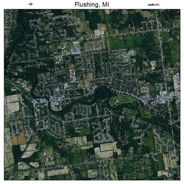 Flushing, MI air photo map