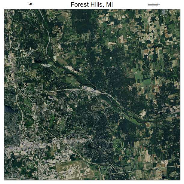 Forest Hills, MI air photo map