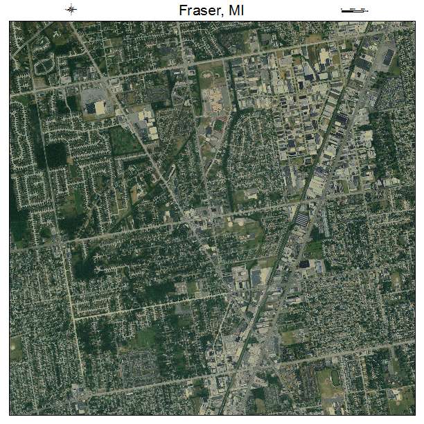 Fraser, MI air photo map