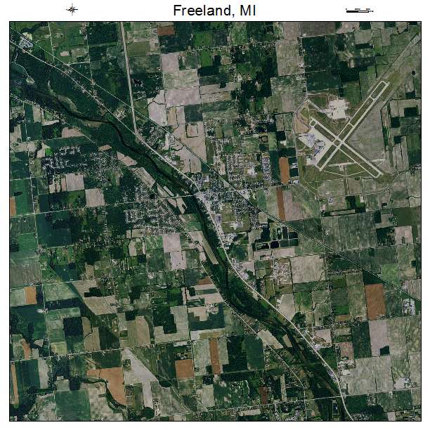 Freeland, MI air photo map