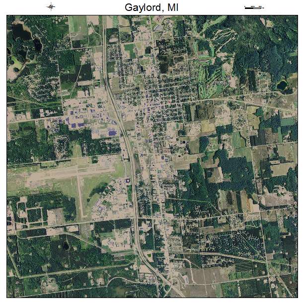 Gaylord, MI air photo map