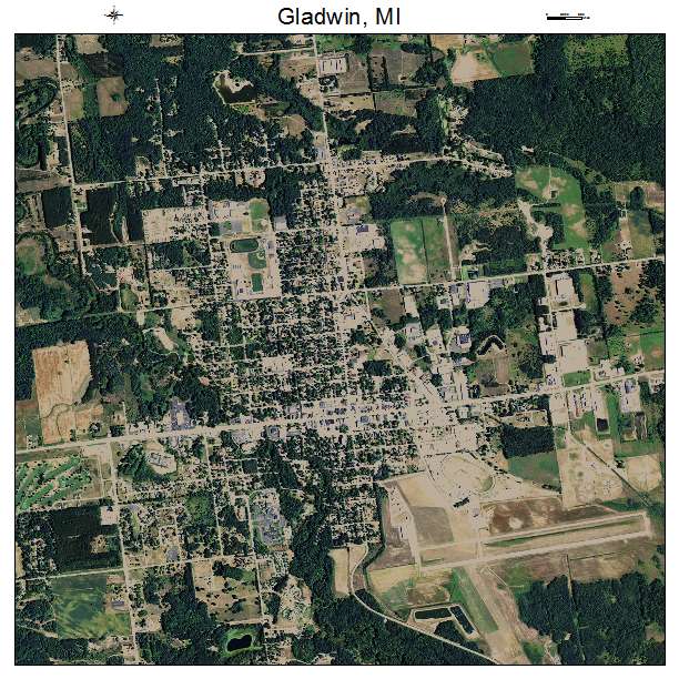 Gladwin, MI air photo map