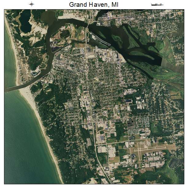 Grand Haven, MI air photo map