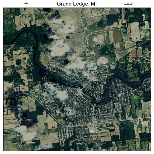 Grand Ledge, MI air photo map