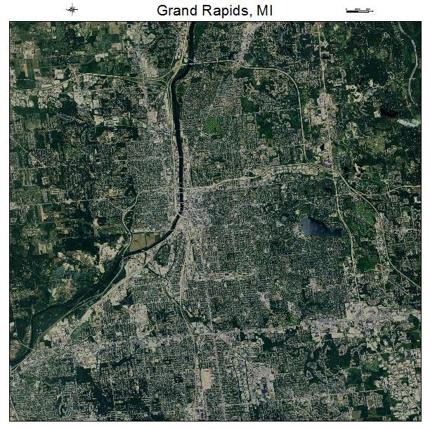 Grand Rapids, MI air photo map