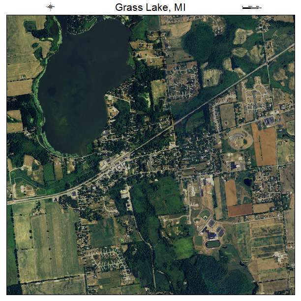 Grass Lake, MI air photo map