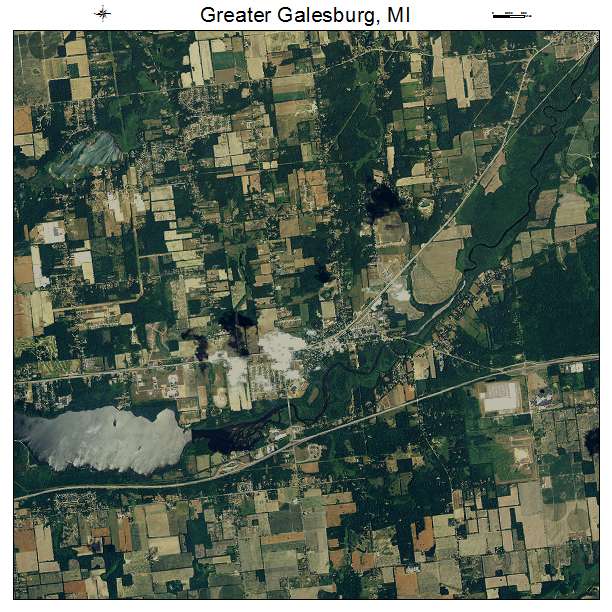 Greater Galesburg, MI air photo map