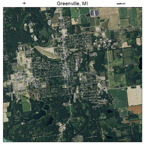 Greenville, MI air photo map