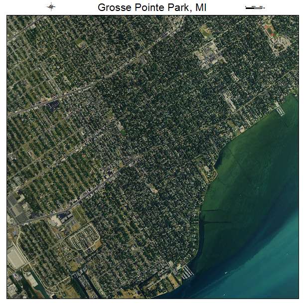 Grosse Pointe Park, MI air photo map