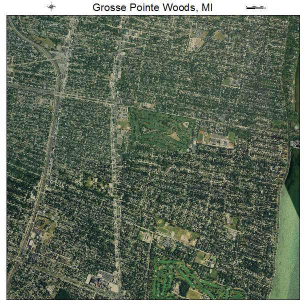Grosse Pointe Woods, MI air photo map