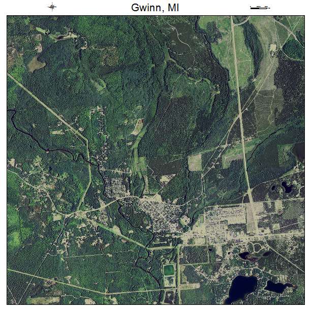 Gwinn, MI air photo map
