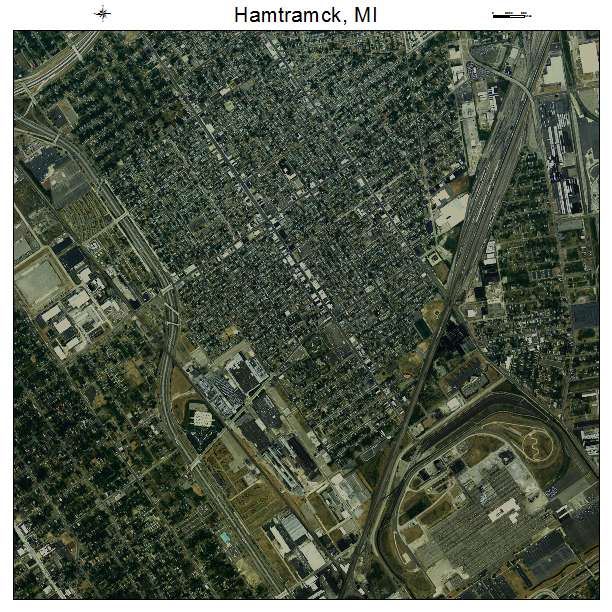 Hamtramck, MI air photo map