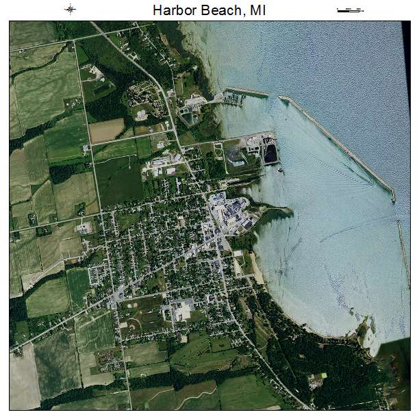 Harbor Beach, MI air photo map
