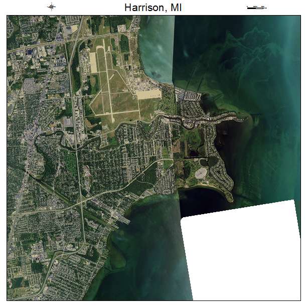 Harrison, MI air photo map