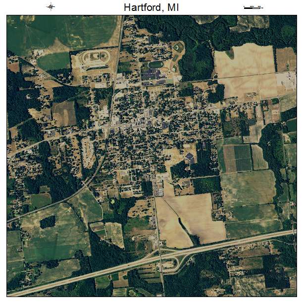 Hartford, MI air photo map