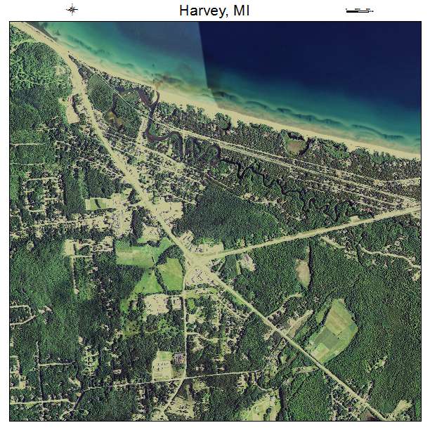 Harvey, MI air photo map