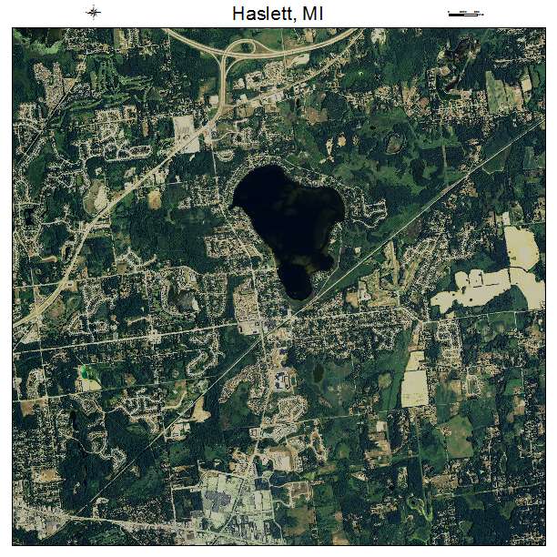 Haslett, MI air photo map